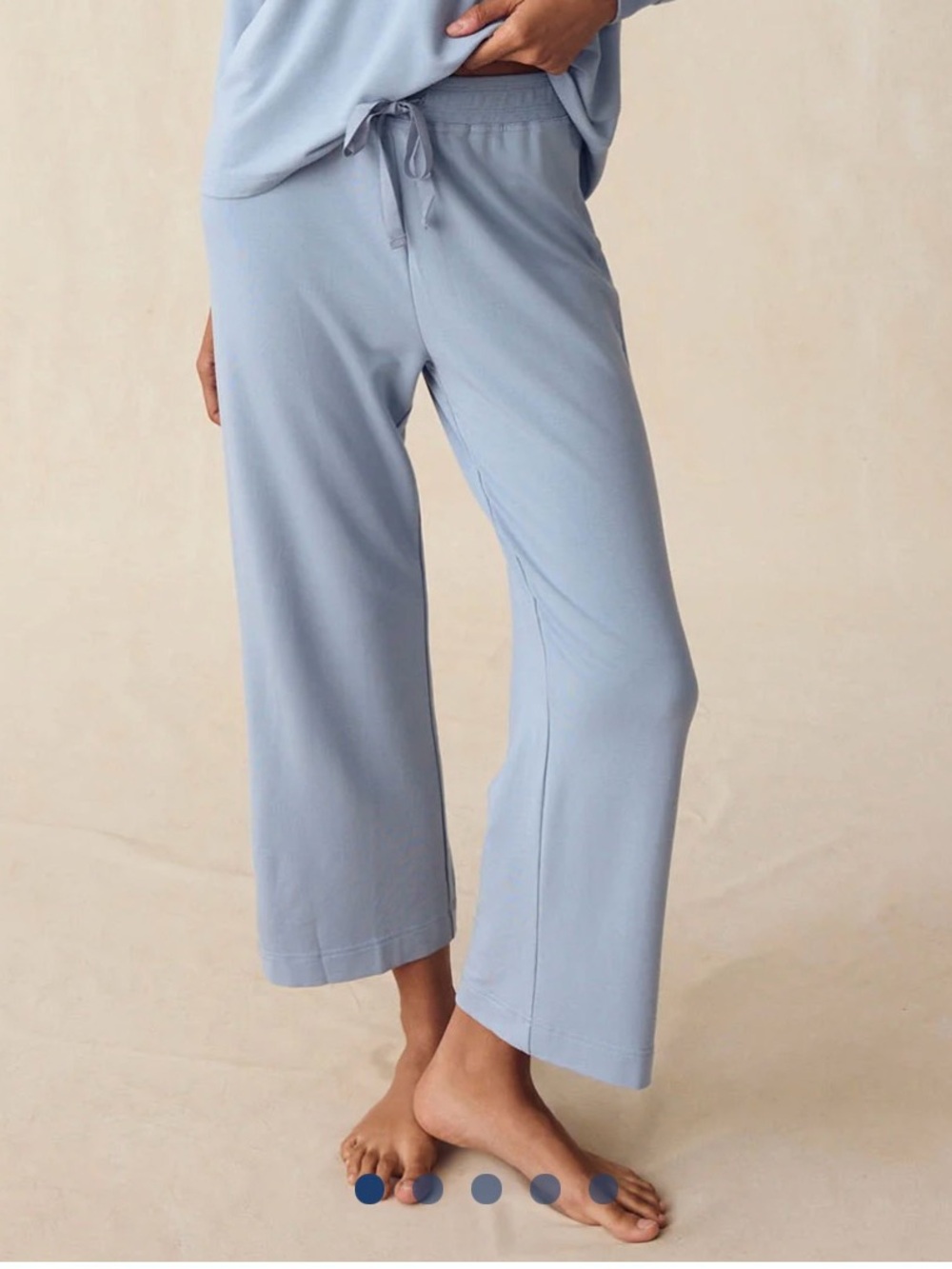 LAKE Relax Pants Dusty Blue Modal Wide Leg Lounge Pajama Pants Size S